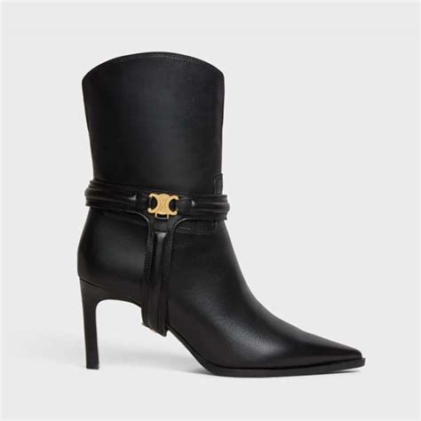 Women's Celine verneuil Triomphe harness in calfskin low boots